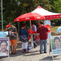 Die Vitamin-C-Theke der SPD war der Renner an diesem heißen Donnerstag