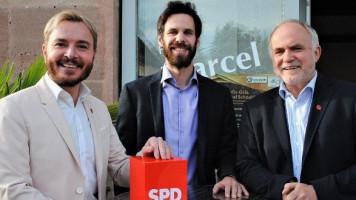 Dream-Team der Kreis-SPD (von links): Marcel Schneider, Sven Ehrhardt, Herbert Eckstein. Foto: Gerner