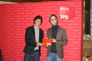 Sven Ehrhardt, Kreisvorsitzender, und Sascha Wächtler, Unterbezirksvorsitzender des SPD-Unterbezirks Ansbach.