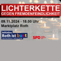 Lichterkette gegen Fremdenfeindlichkeit am 9. November in Roth