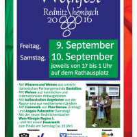 Plakat Weinfest Rednitzhembach 2016